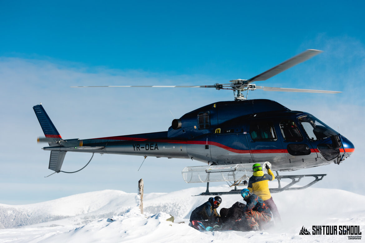 Heliski podczas obozu freeride'owego w Rumunii ze Skitour School
